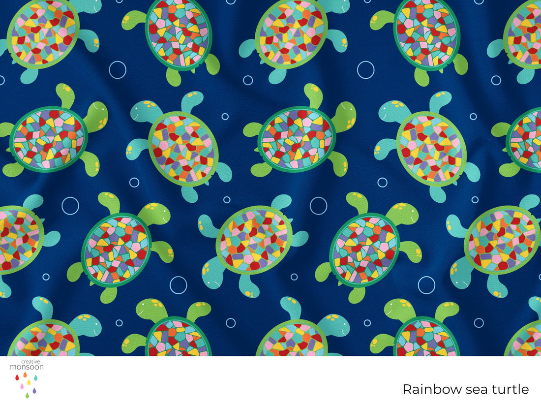 Rainbow sea turtles