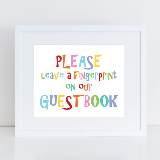 FREE please leave a fingerprint on our guest book sign