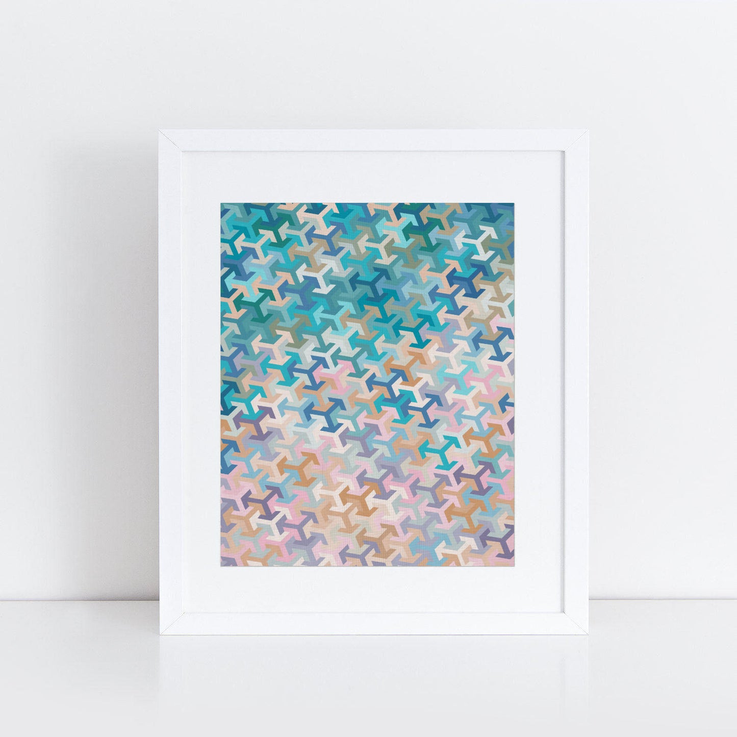 Geometric arrow cubes print