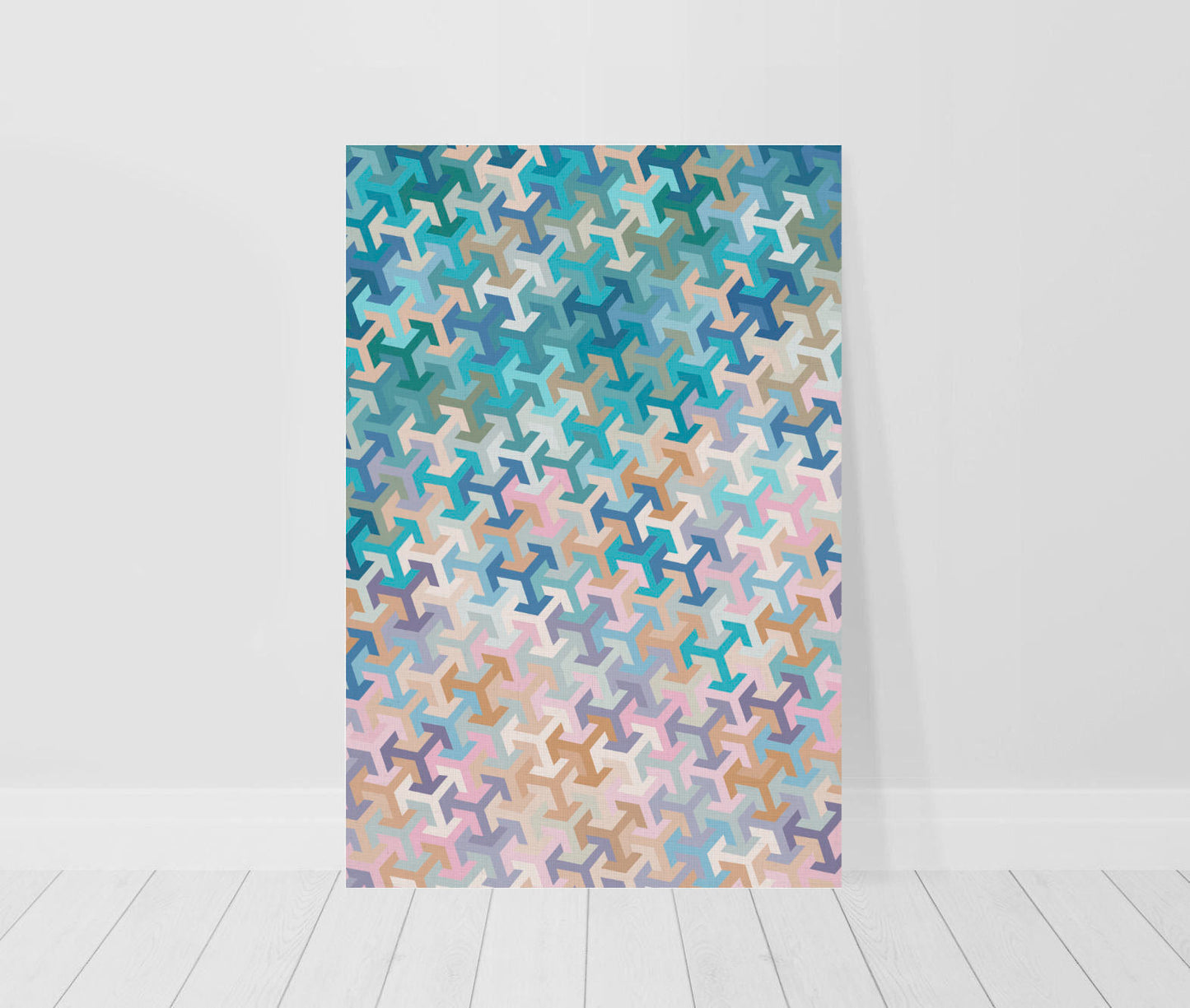 Geometric arrow cubes print