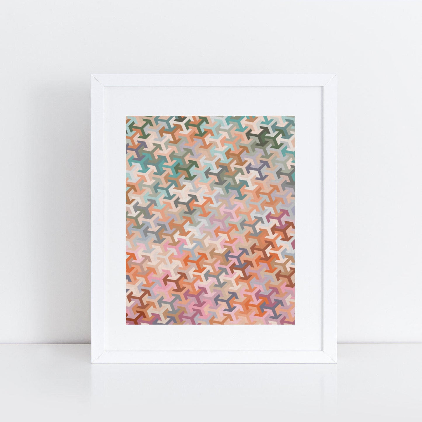 Geometric arrow cubes print