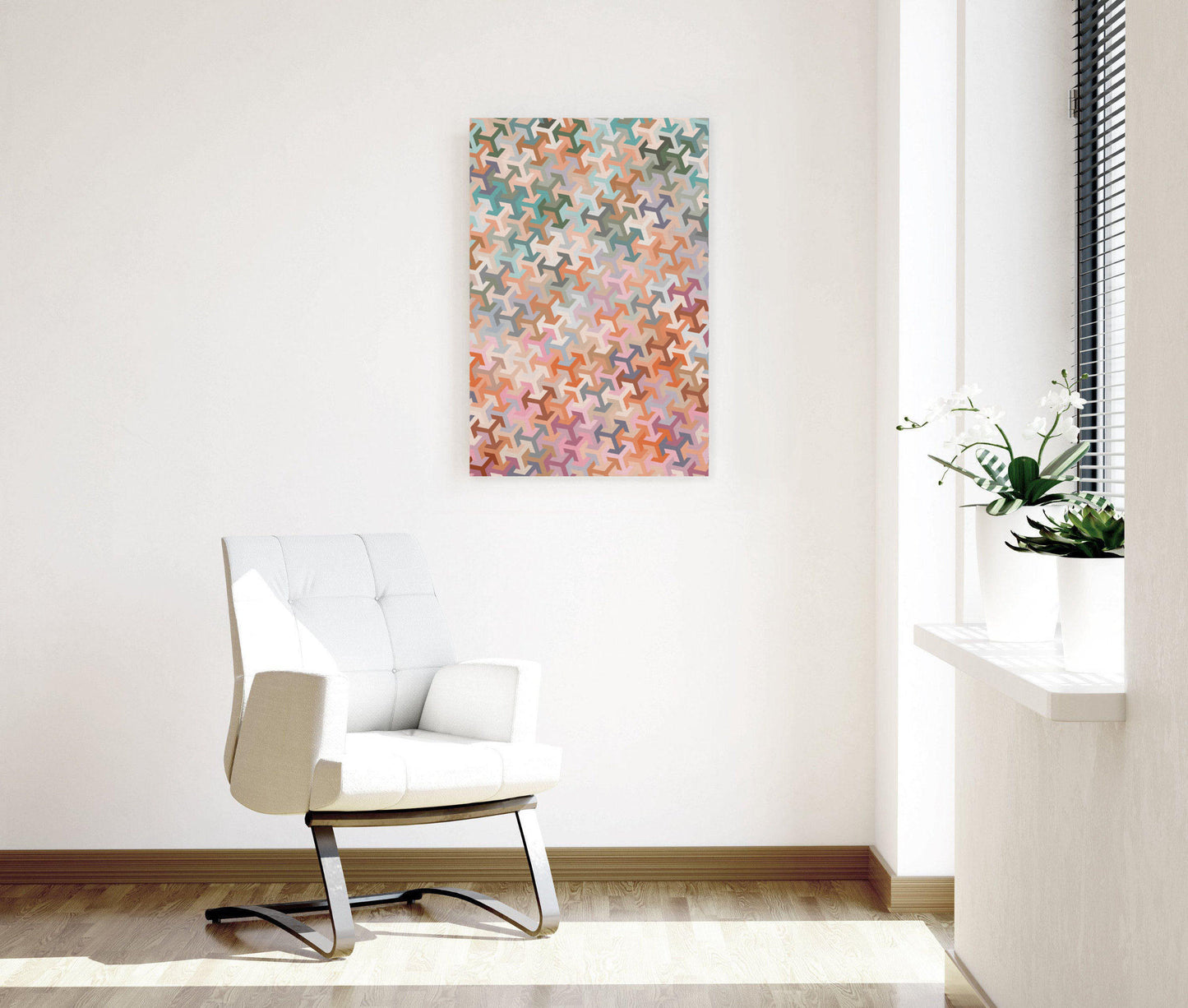 Geometric arrow cubes print