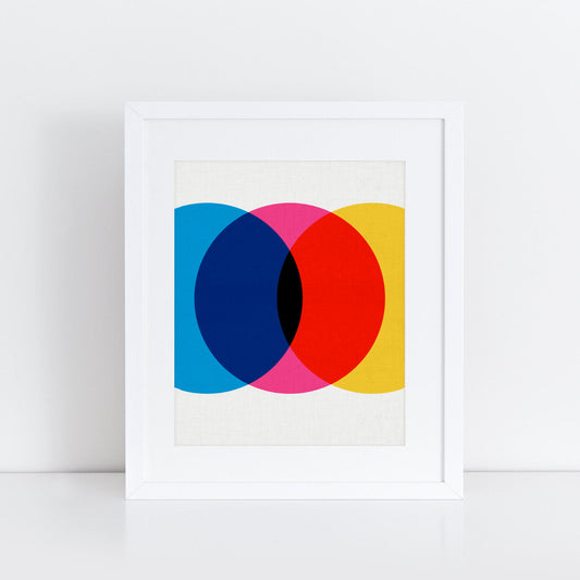 bright print of circles overlapping in frame