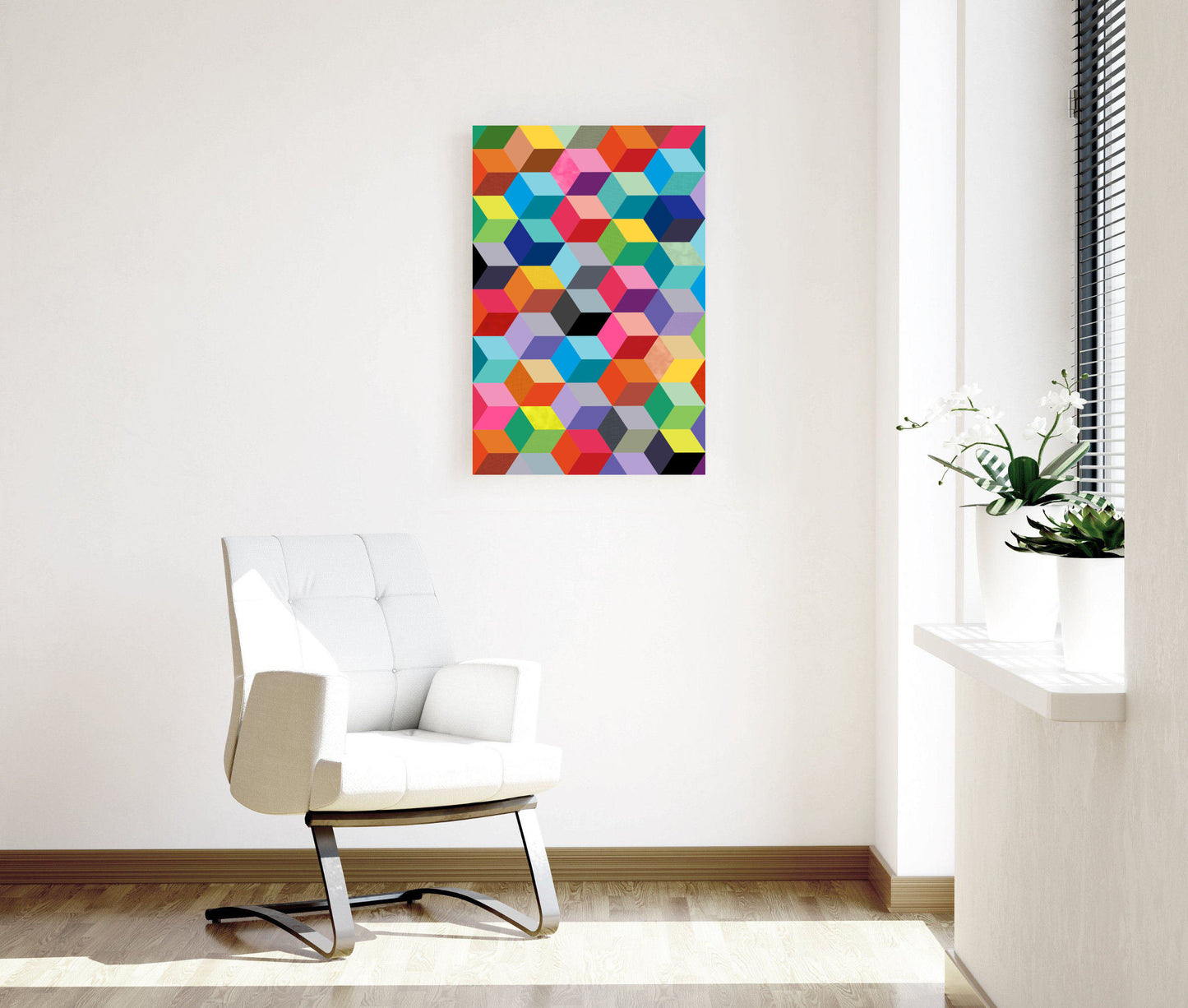 Geometric cube print