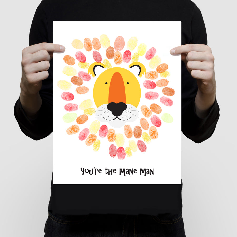Lion fingerprint guest book print