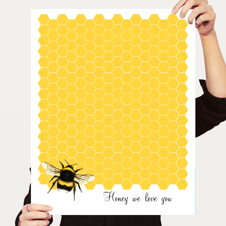 Bumble bee signature guest book print