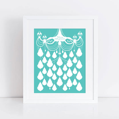 Chandelier girl's signature guest book print
