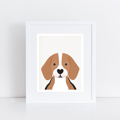 Cute Beagle print of a puppy in frame
