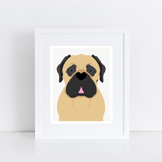 bull mastiff print in frame