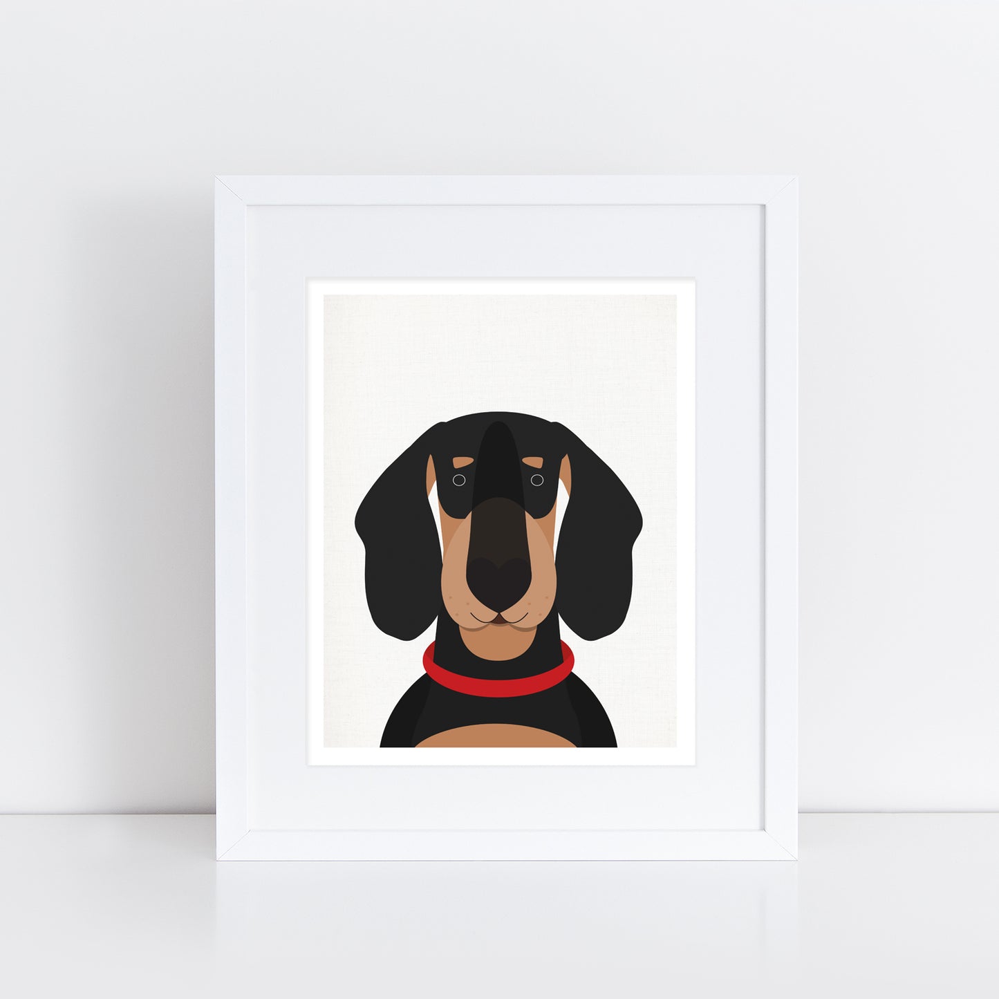 cute sausage dog face print Dachshund