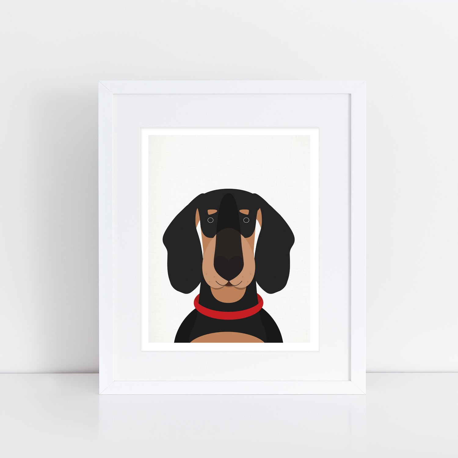 cute sausage dog face print Dachshund