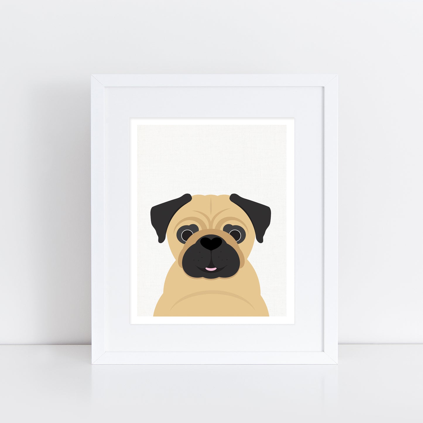 adorable pug print in frame