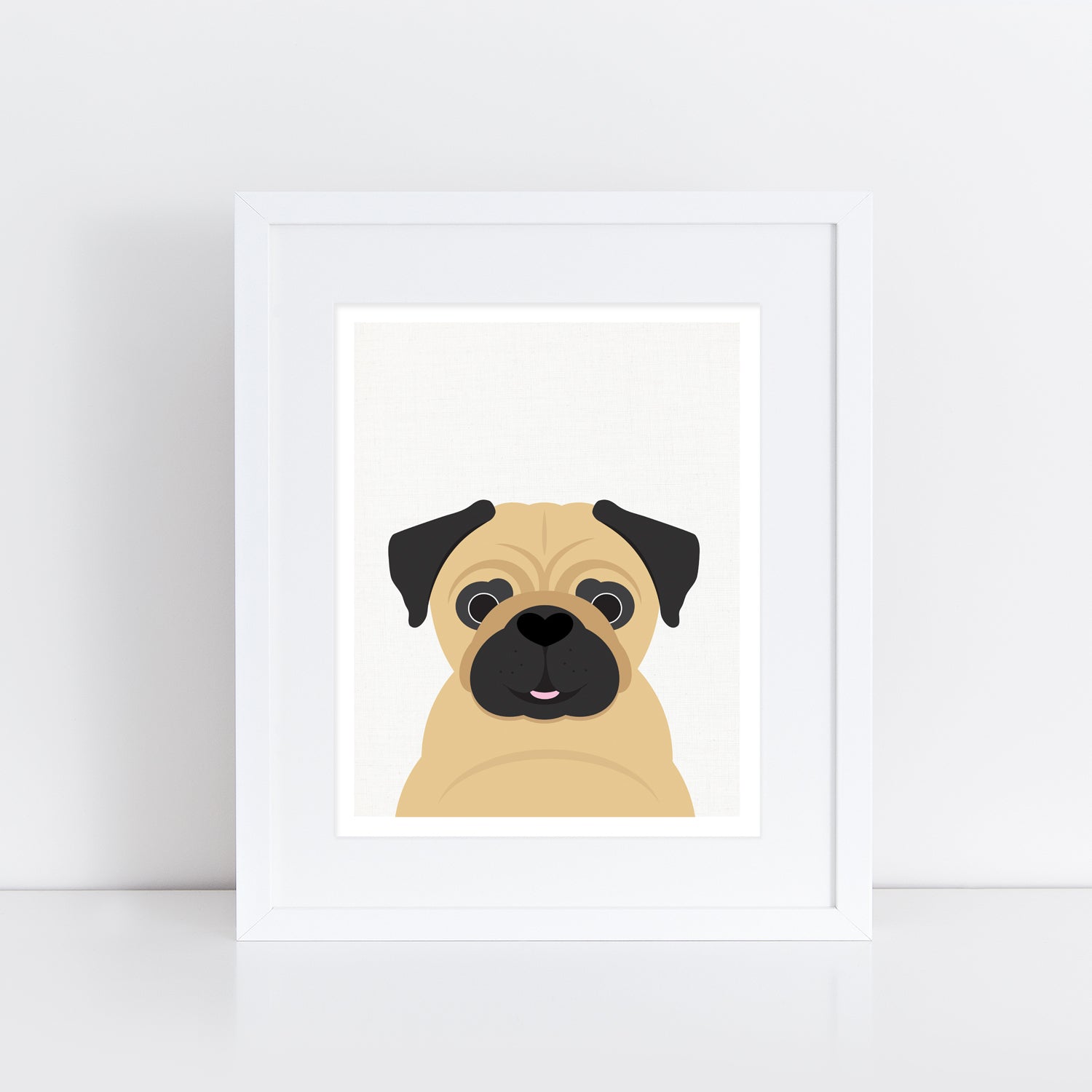 adorable pug print in frame