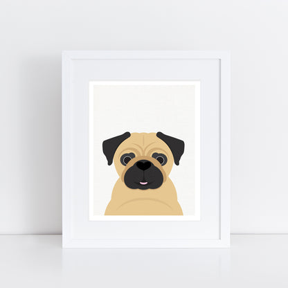 adorable pug print in frame