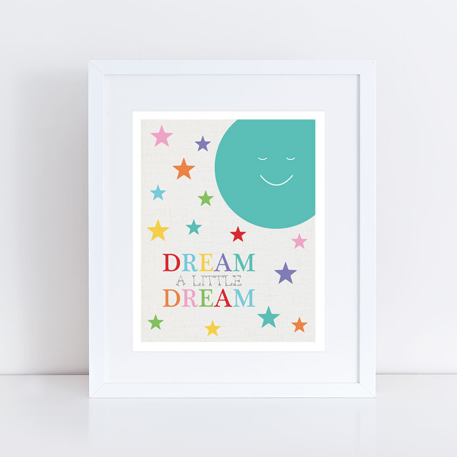 moon and stars print with the quote dream a little dream