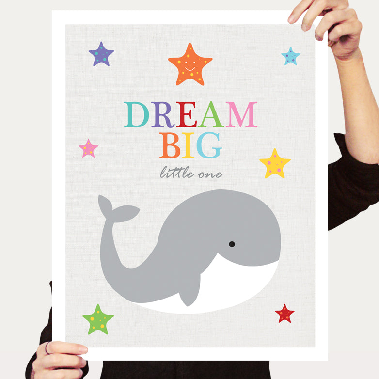 Dream big whale print