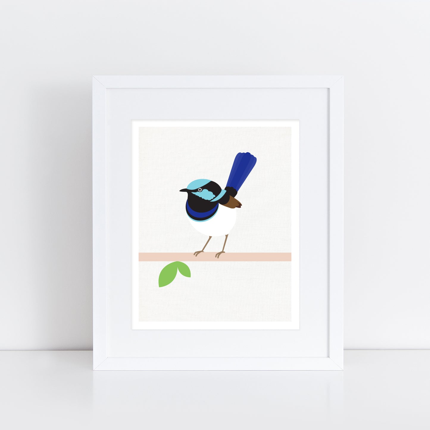 blue fairy wren print