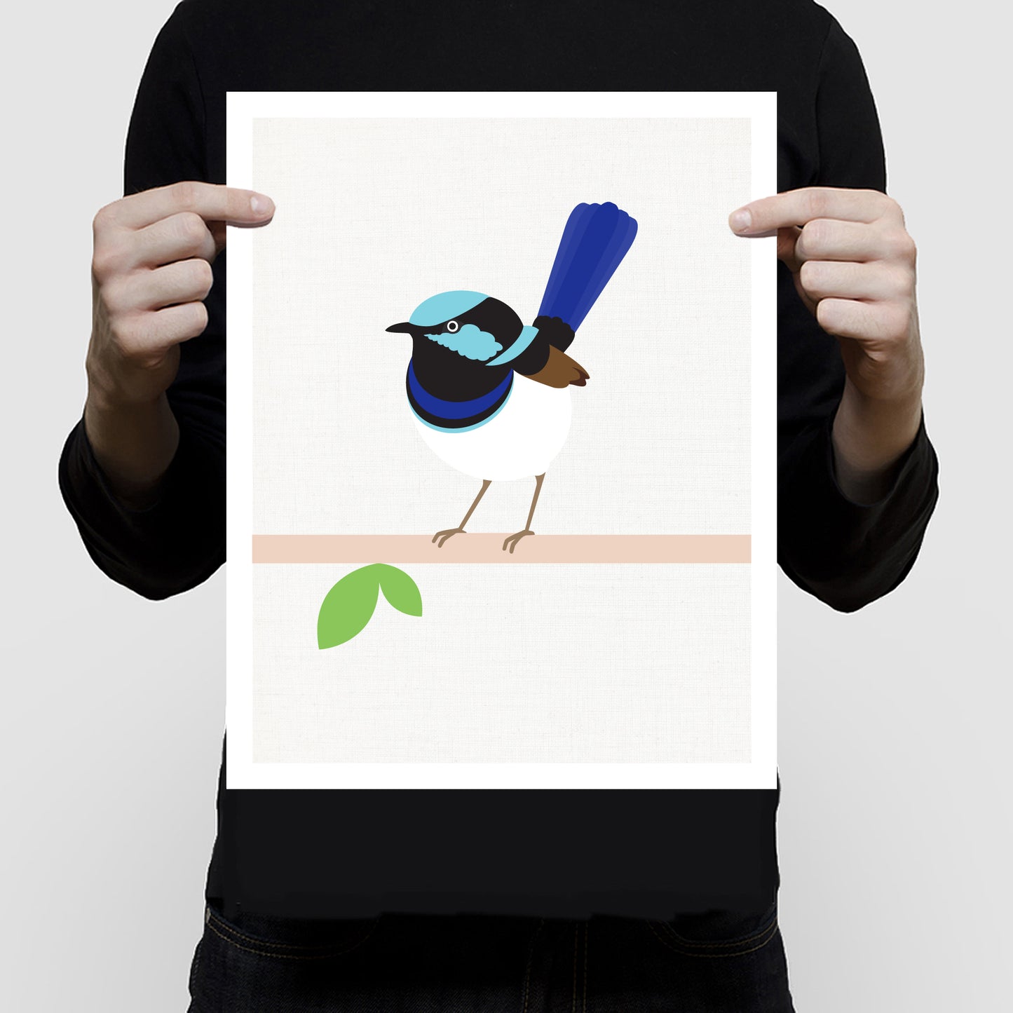 Fairy wren bird print