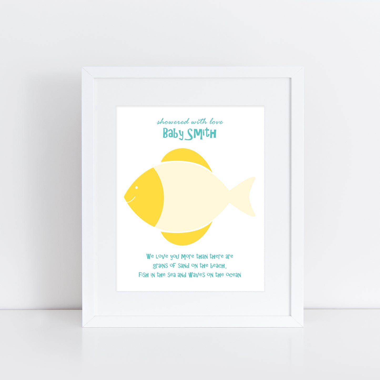 Fish fingerprint guest book print