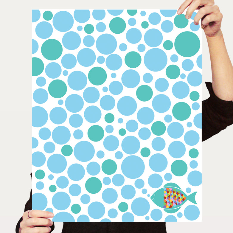 Fish Bubbles Signature Guest Book Alternative – Party Poster