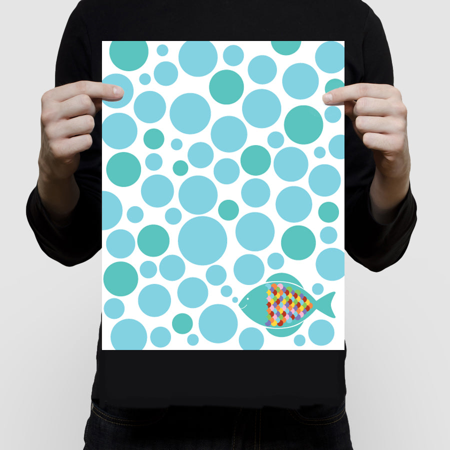Fish signature guest book print