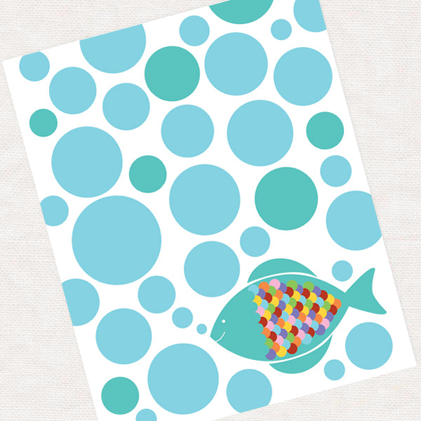 Fish signature guest book print