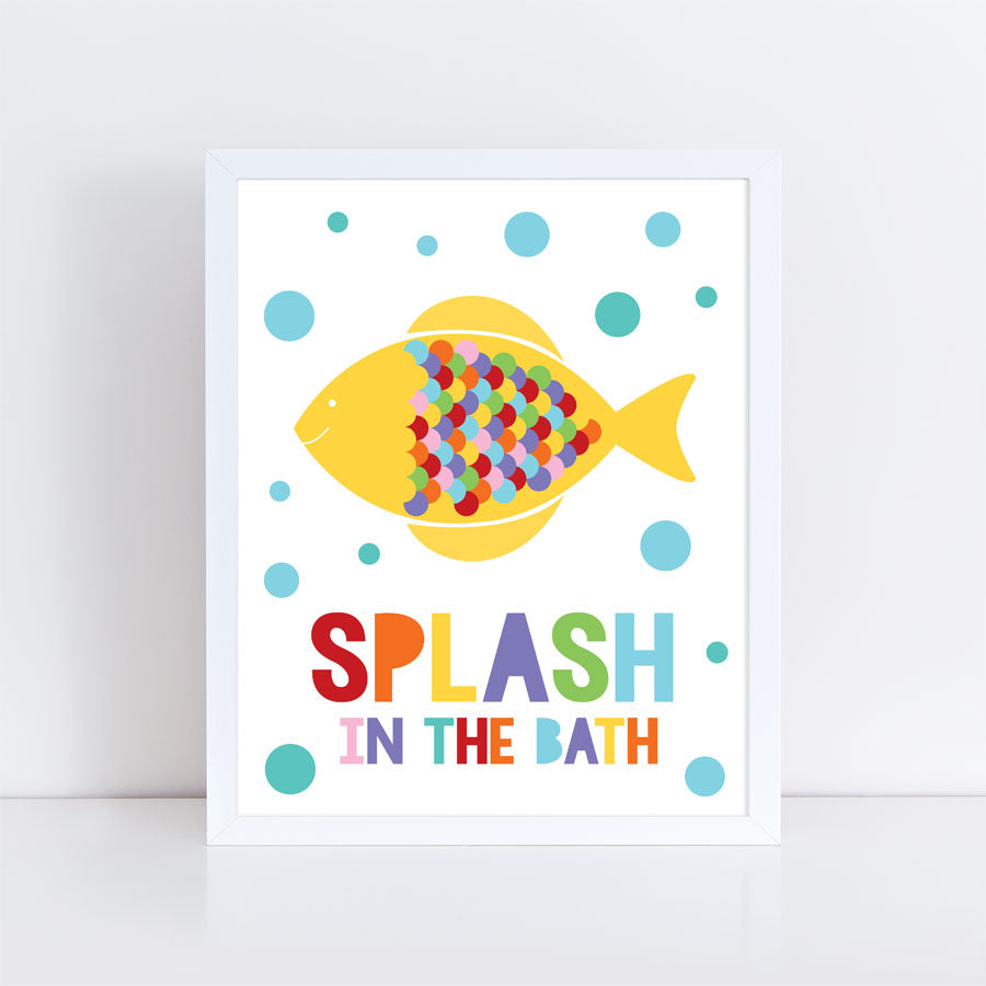 Kids bathroom sea art print set