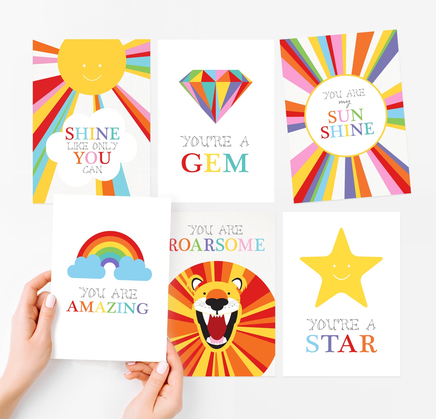 Positive affirmation set of six cards