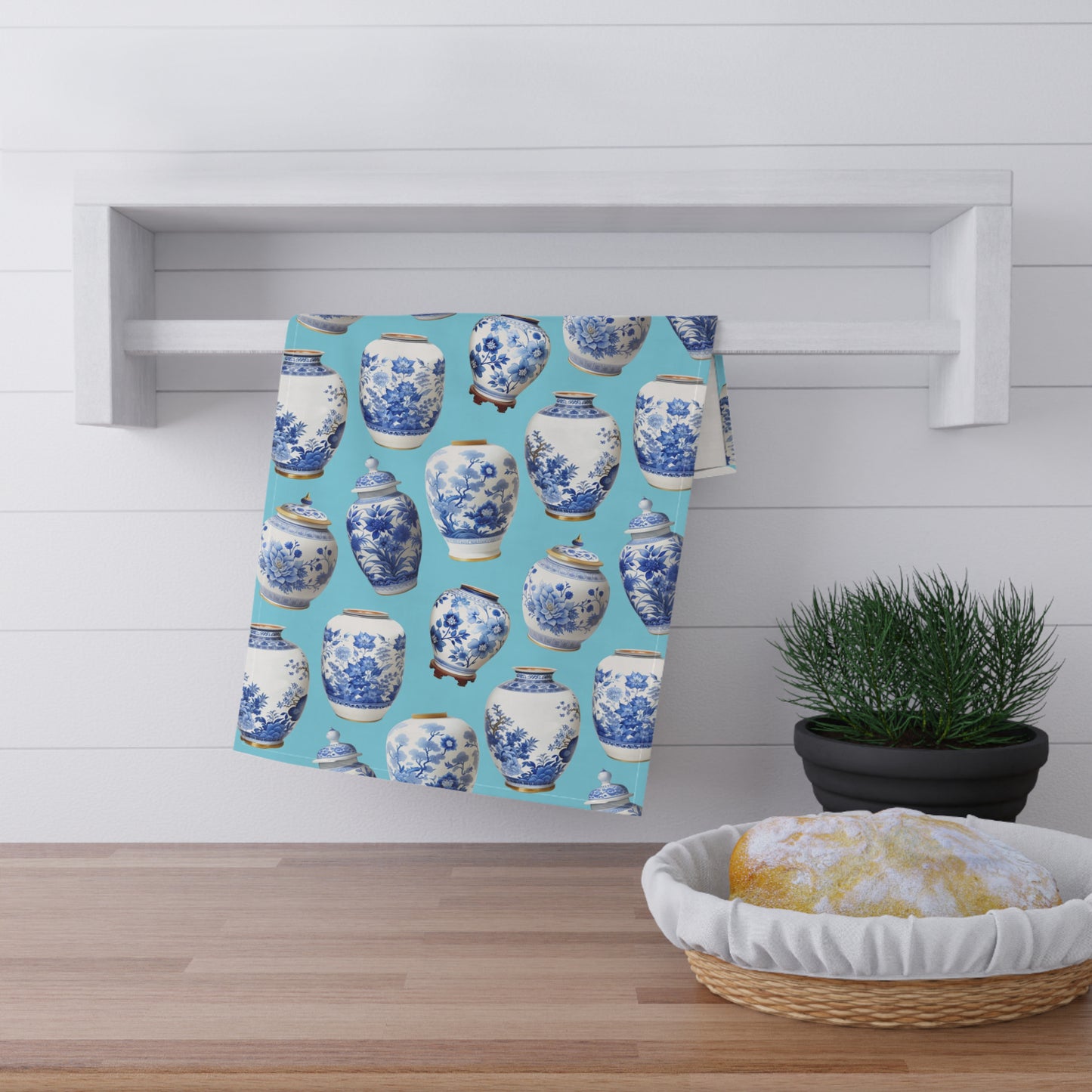 Ginger Jars Light Blue Tea Towel