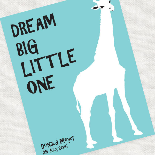 Giraffe fingerprint guest book print