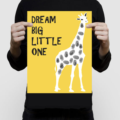 Giraffe fingerprint guest book print
