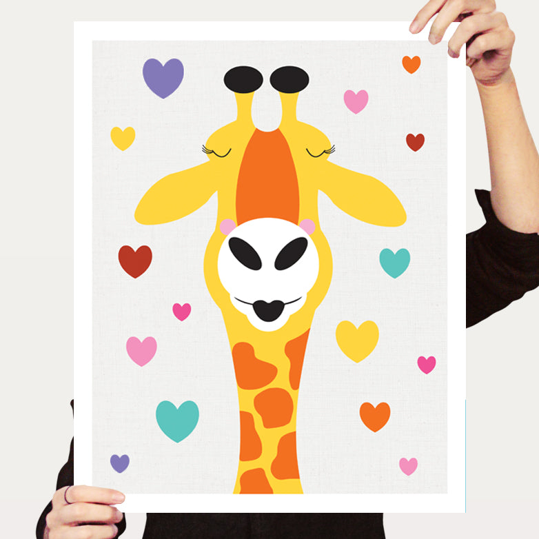 Kissing giraffe print