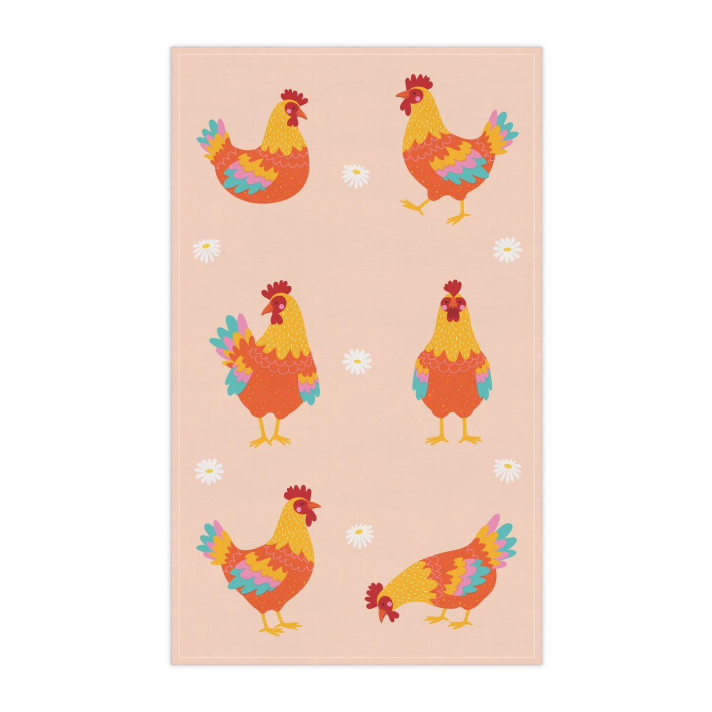 Colourful Chicken Tea Towel – Happy Hen Kitchen Towel