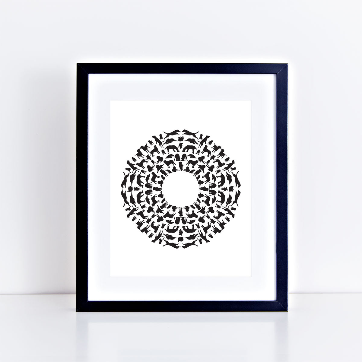 print mandala made up of Labrador dog silhouettes