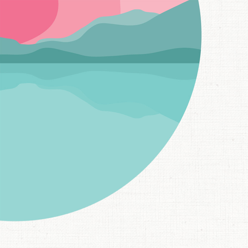 Pink sunset landscape print