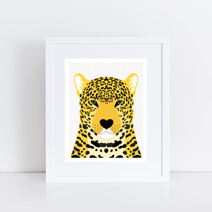 yellow leopard illustration in frame