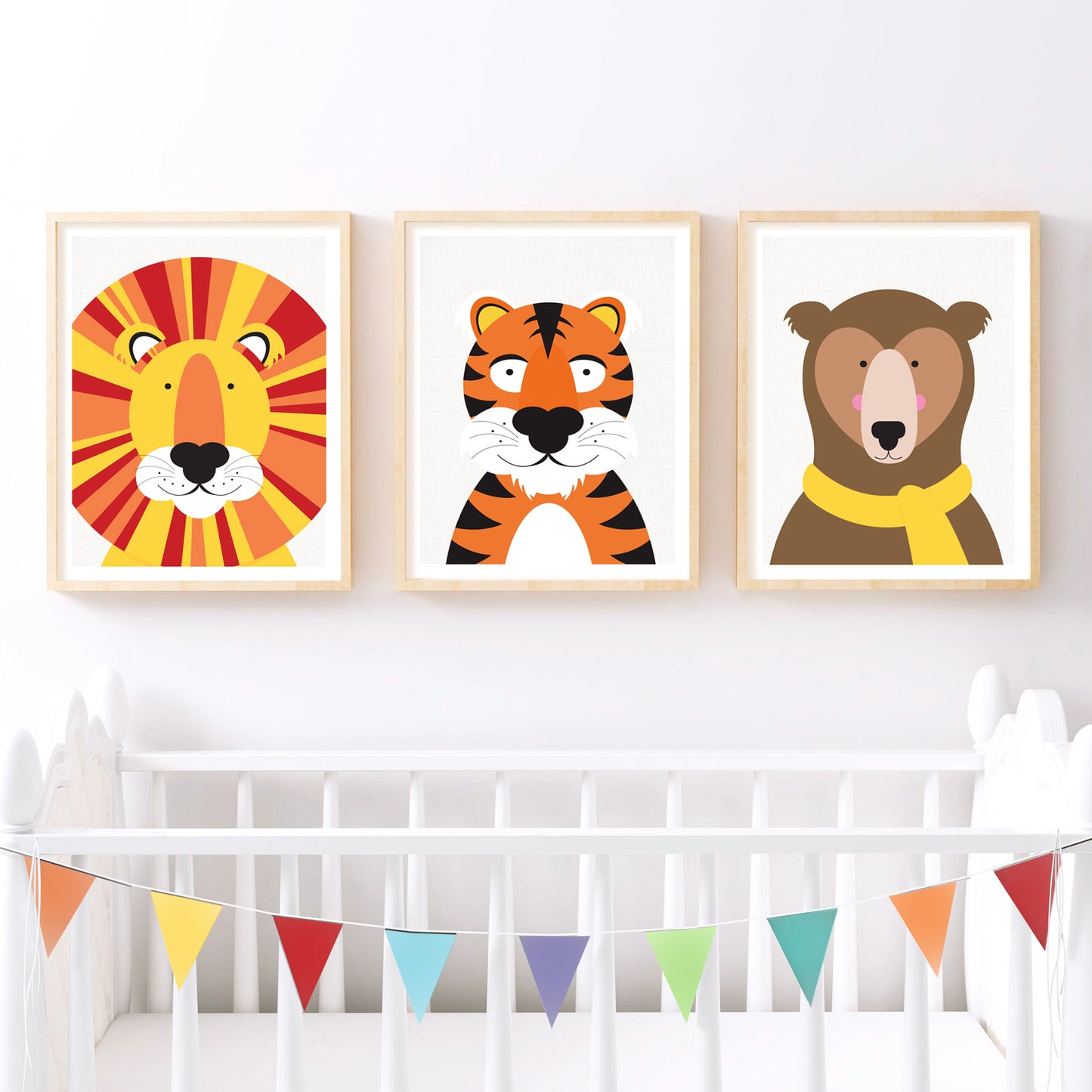 Lions, tigers and bears oh my art print set