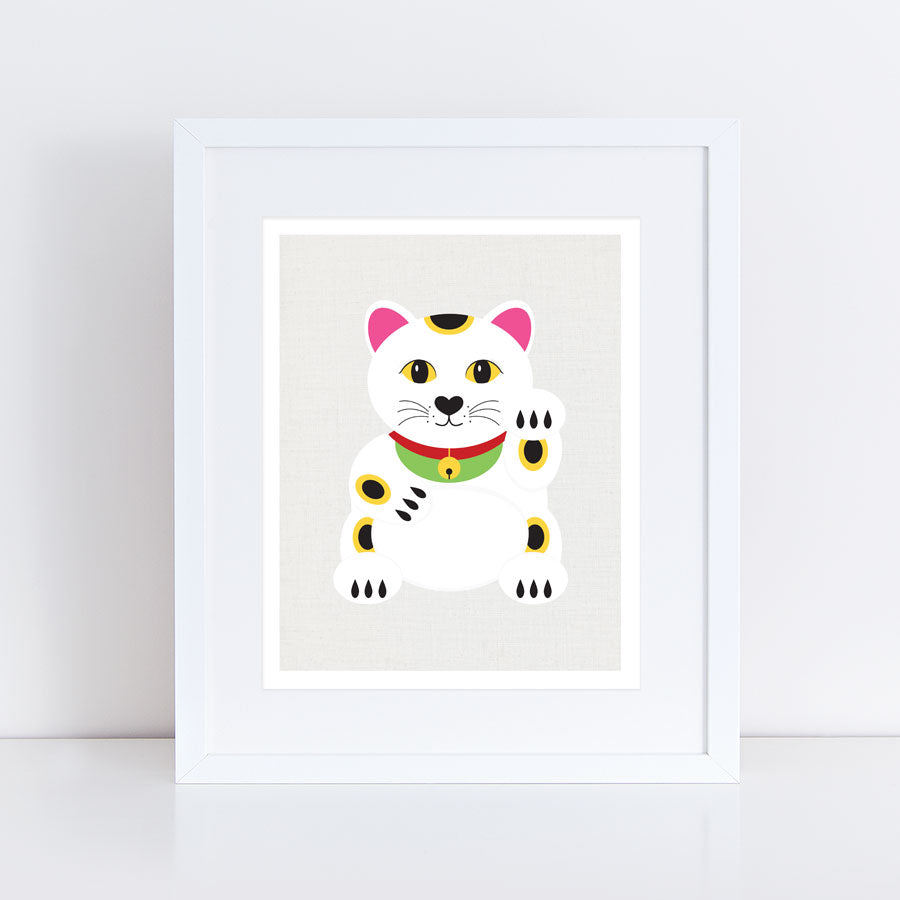 cute Maneki neko print