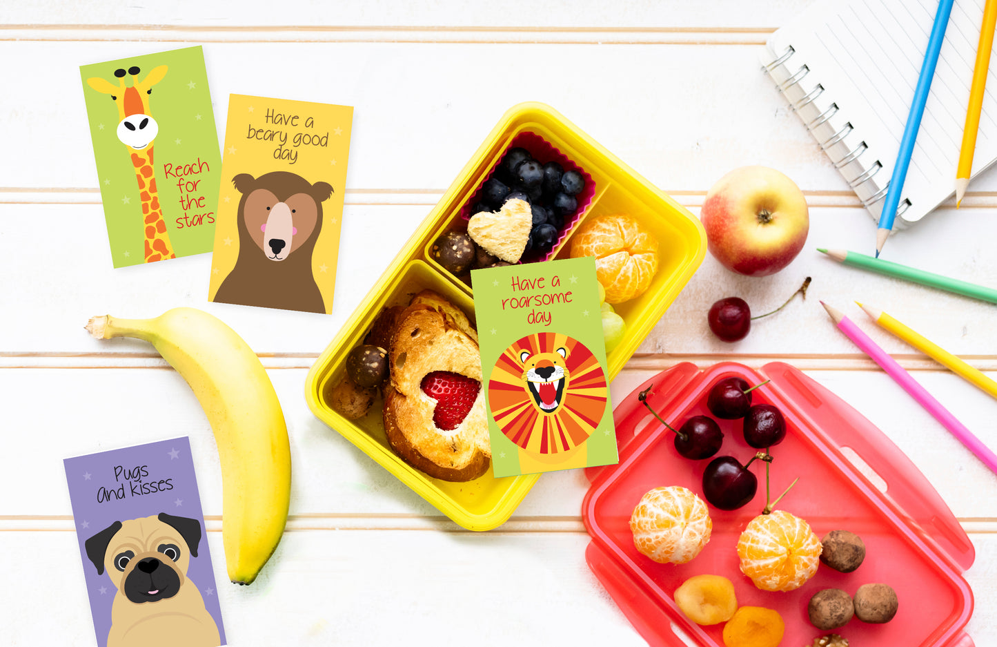lunch box notes cute critters - PRINTABLE FILE