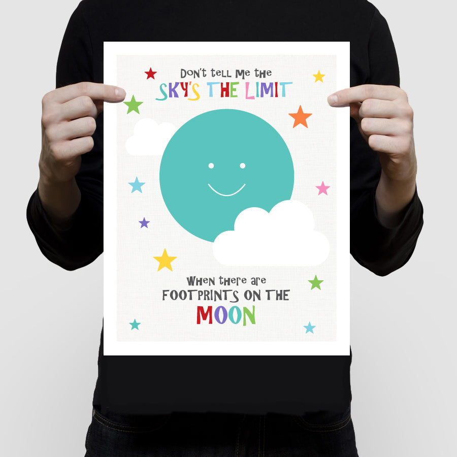 Footprints on the moon print