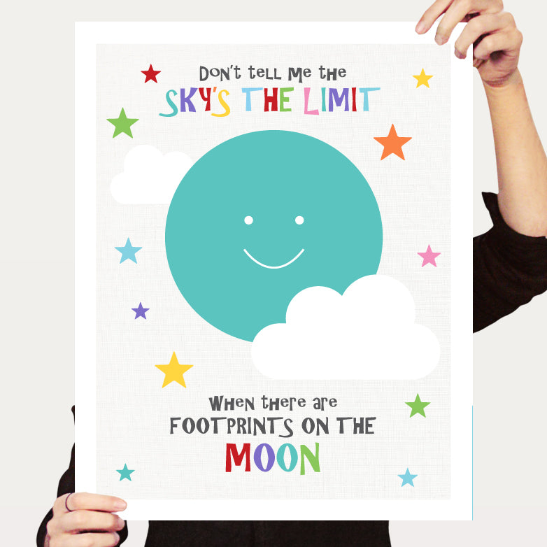 Footprints on the moon print