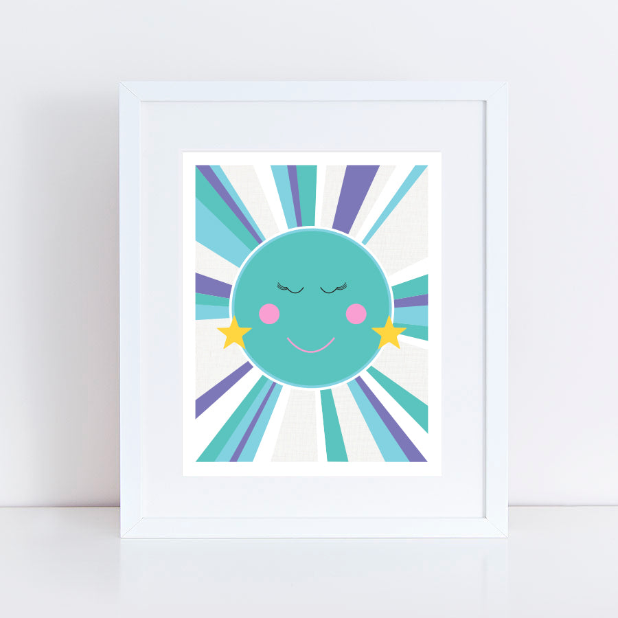 Turquoise and blue moon with star earrings