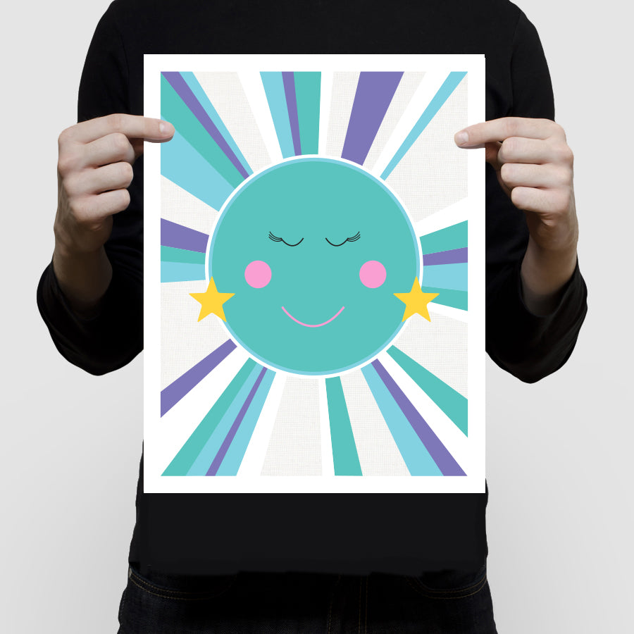 Girl in the moon print