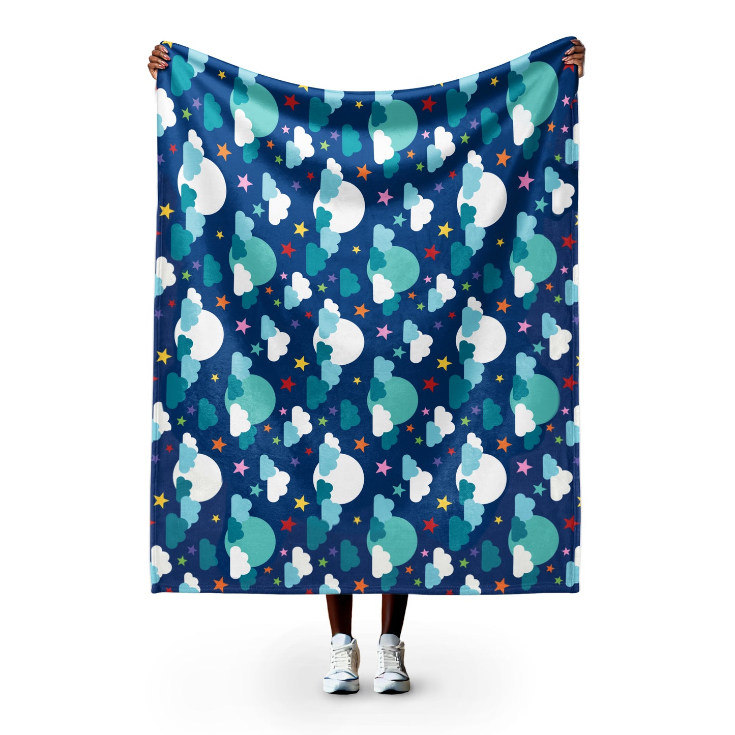 Moonlit clouds throw blanket