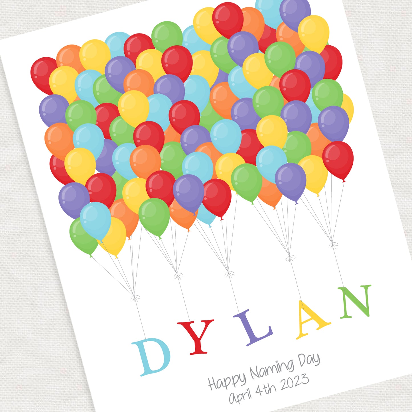 Balloon and name signature guest book print