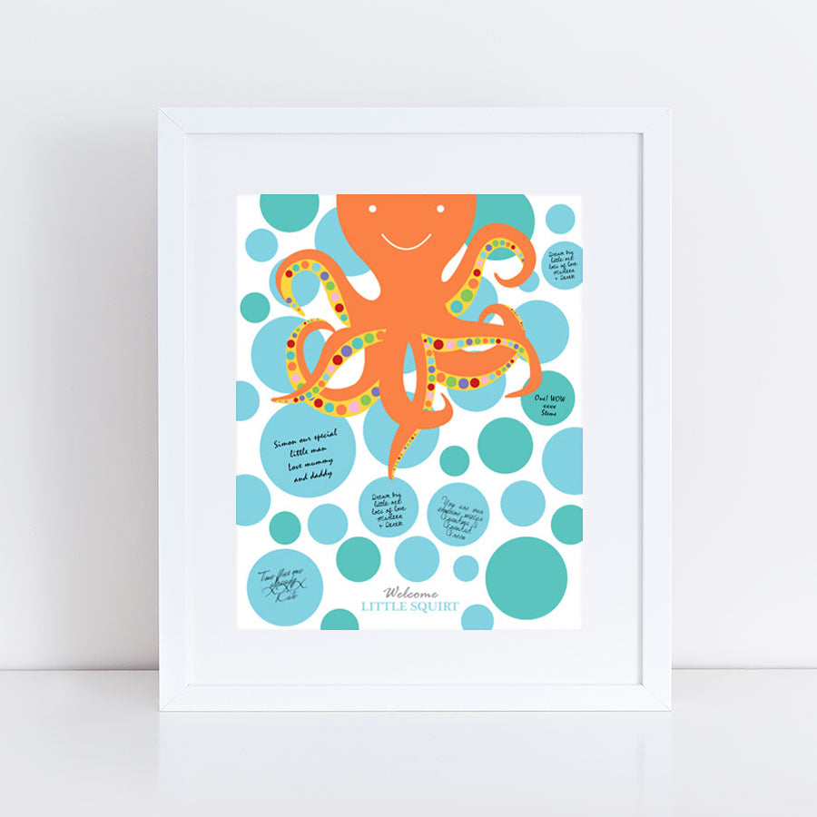Octopus signature guest book print