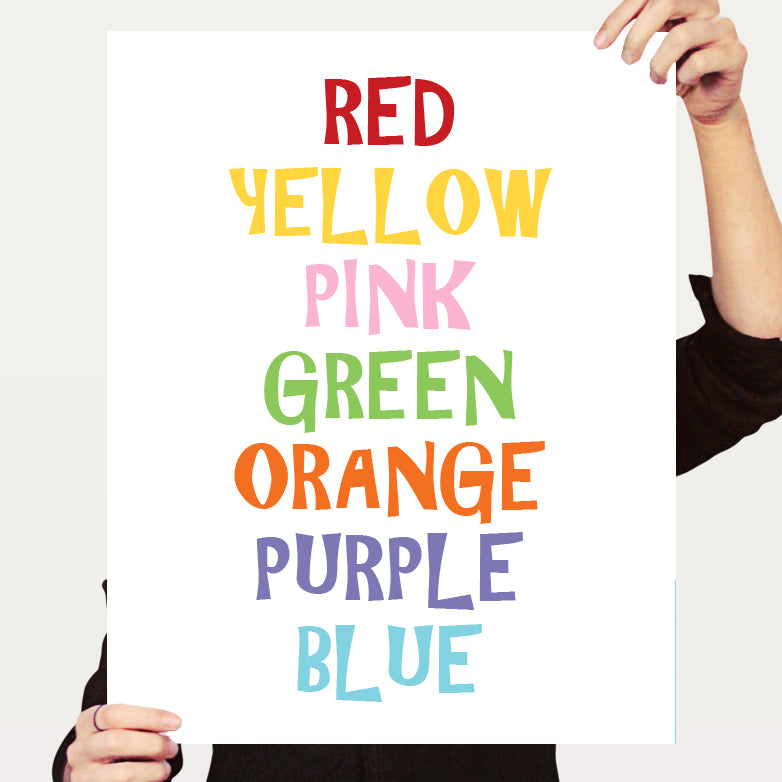 Rainbow words print