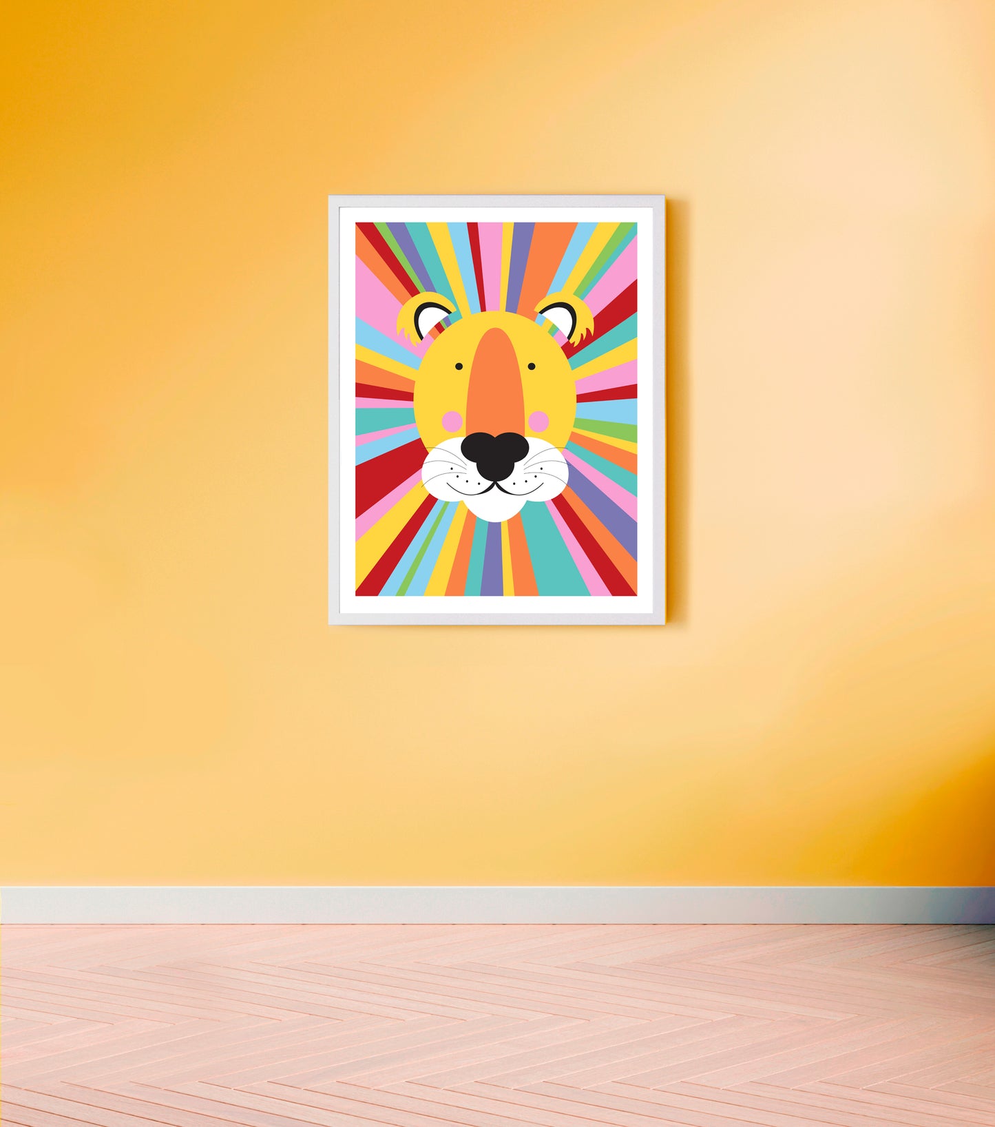 Rainbow lion print