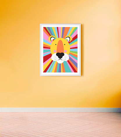 Rainbow lion print
