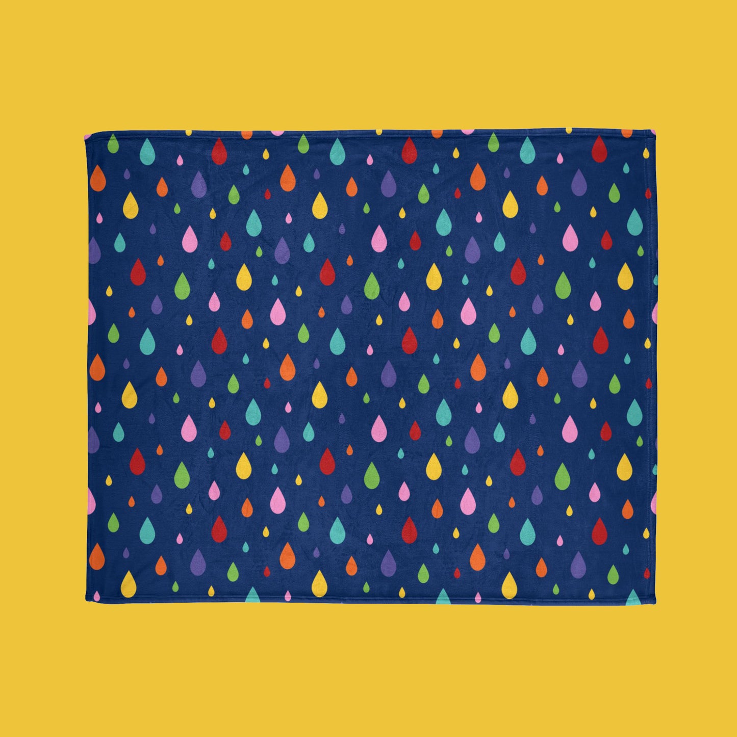 Rainbow raindrops throw blanket